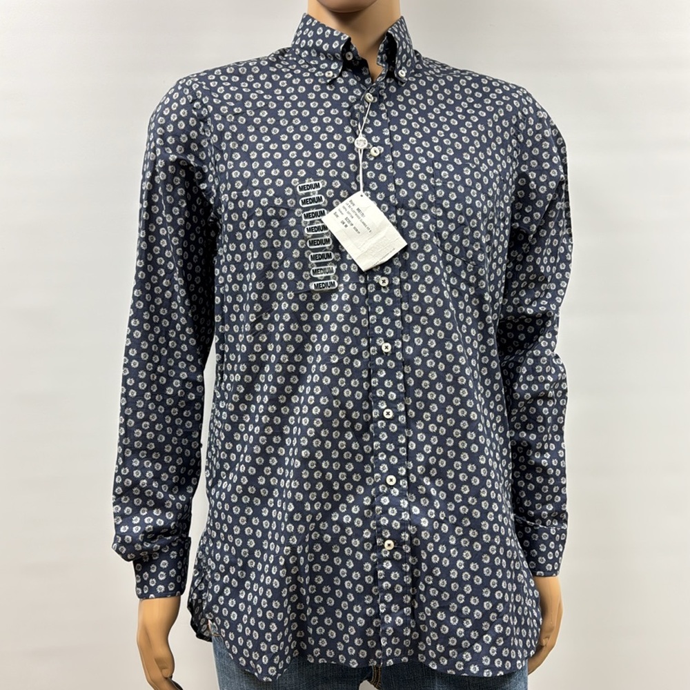 Alan Paine Fleetwood‎ Classic Button-Up Floral Shirt Size Medium